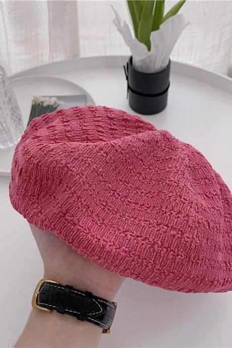 Simple texture grain beret women's summer hat