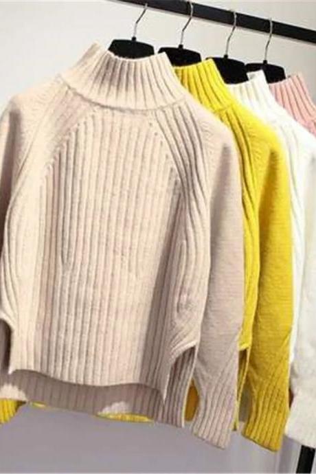 Korean Women Turtleneck Sweater Women Pullover Knitted Jumper Long Sleeve Female Casual Sweater Autumn Winter Clothes