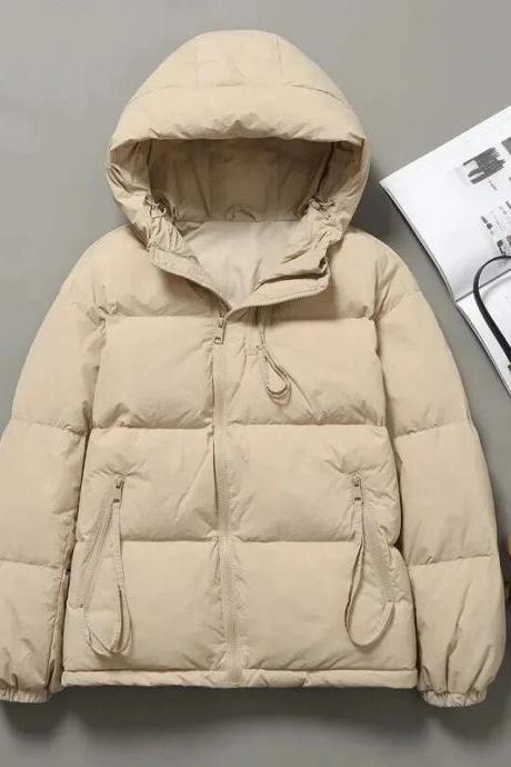 Large Size Winter Jacket Women Casual Hooded Cotton Coats Thicken Warm Down Cotton Parkas Puffer Coat Zipper Padded Outwear Tops