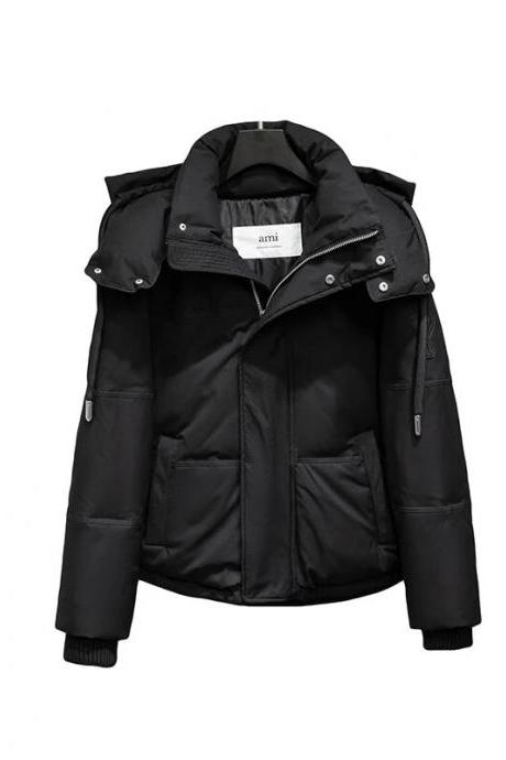 Fashion Korean Style Winter Jacket Women Short Coat Black White 90% White Duck Down Windproof Outdoor Wear Female Parkas