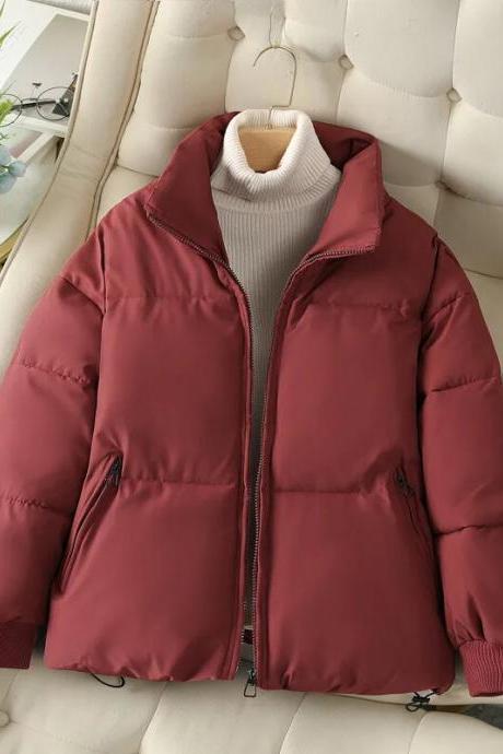 Parkas Women Coat Jacket Autumn Winter Keep Warm Puffer Jacket Stand Collar Outwear Loose Padded Vest