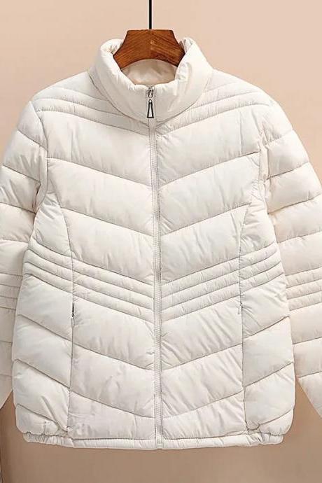 Lavender High-collar Puffer Winter Jacket