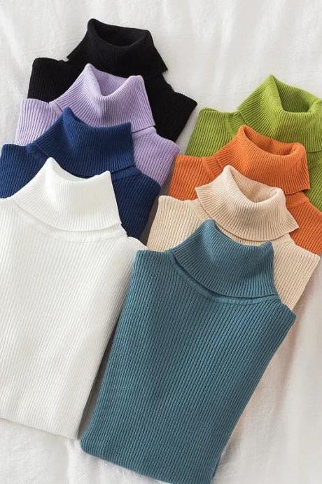 Classic Turtleneck Ribbed Sweater Collection