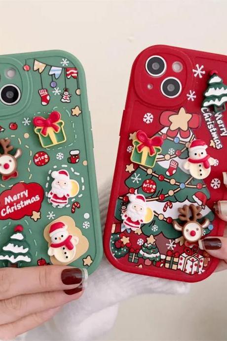 Festive Red &amp;amp;amp; Green Christmas-themed Smartphone Cases