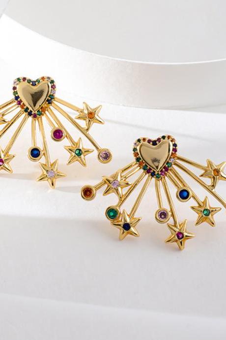 Heart-shaped Stud Female Niche High-grade Personality Light Luxury Temperament With Delicate Earrings