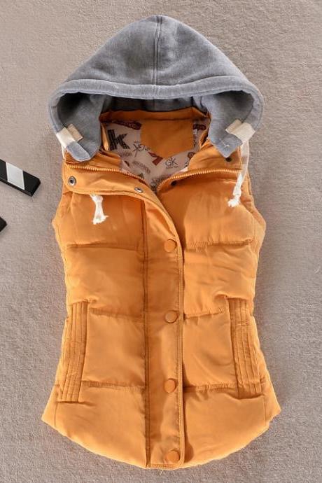 Autumn And Winter Cotton Clip Women's Korean Version Of Large Size Foreign Trade Vest Vest Short Warm Vest