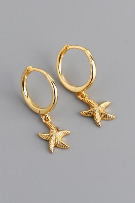 Sterling Silver Earring Personality Starfish S925 Sterling Silver Earring Stud