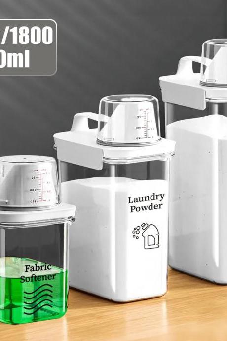 3-piece Laundry Storage Containers With Measuring Cups