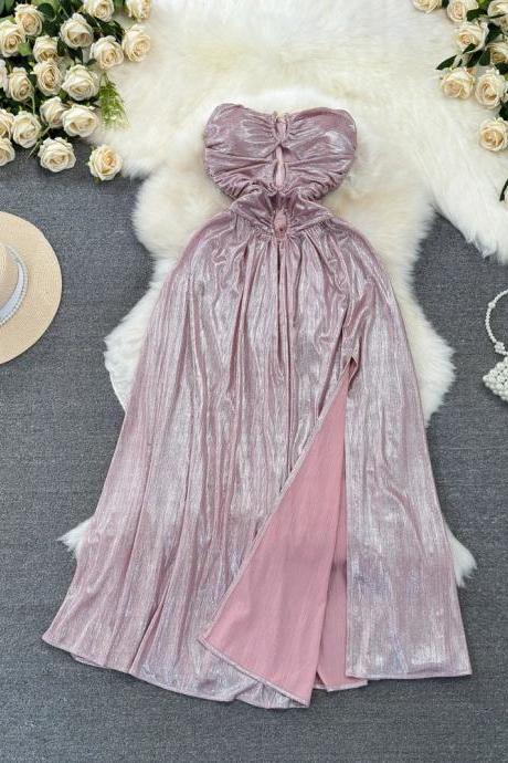 Elegant Velvet Strapless High-low Evening Gown Dress