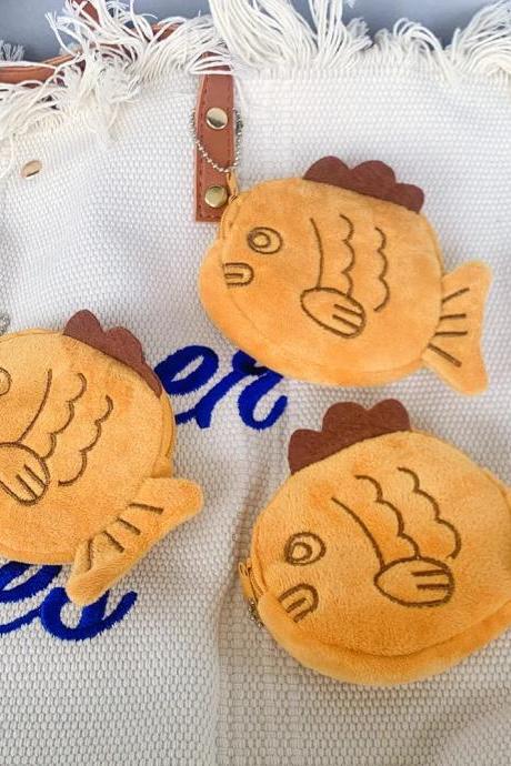 Cute Cartoon Fish-shaped Plush Coin Purses Set