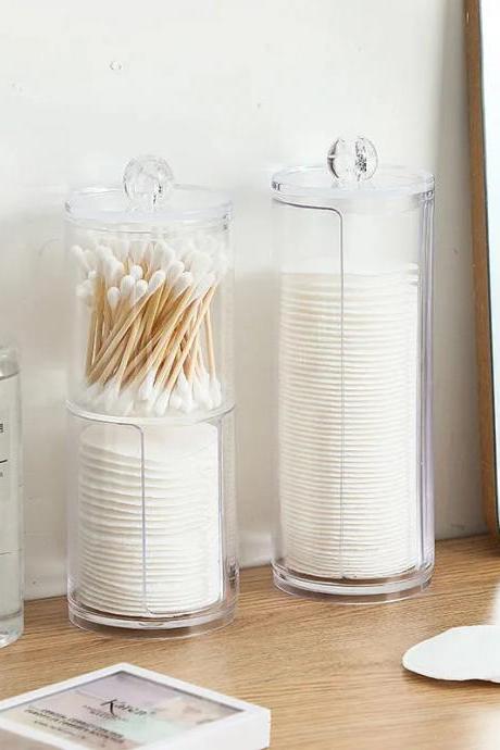 Acrylic Cotton Pad And Swab Storage Containers