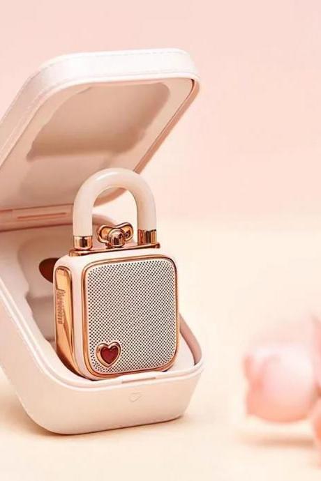 Portable Rose Gold Bluetooth Speaker With Charging Case