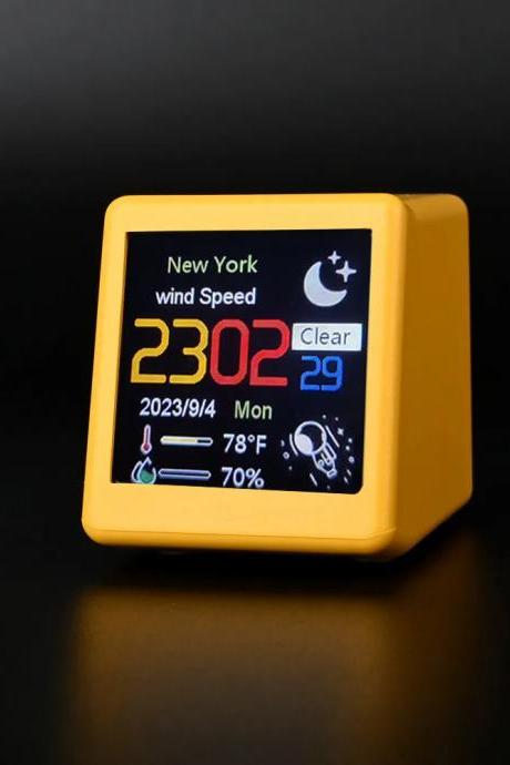 Compact Digital Weather Station Clock With Color Display