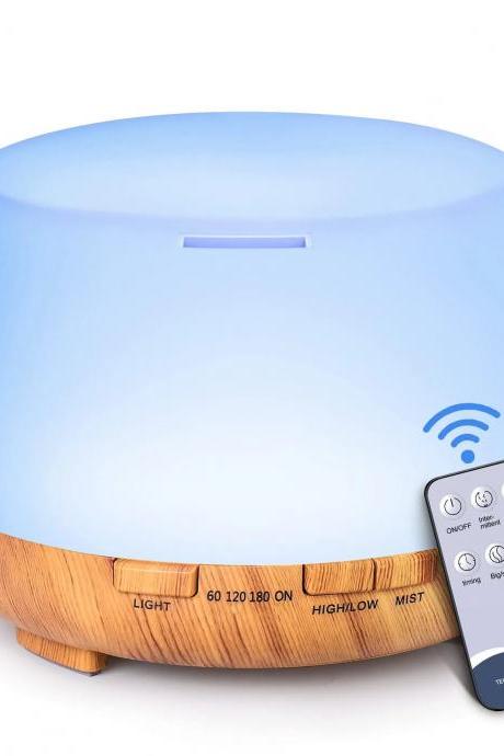 Ultrasonic Essential Oil Diffuser With Remote, Wood Grain