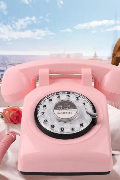 Vintage Pink Rotary Dial Telephone With Modern Features