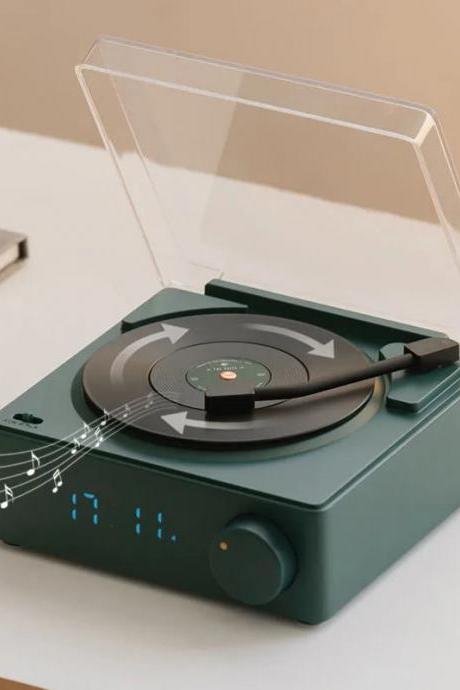 Modern Portable Turntable Vinyl Player With Transparent Cover
