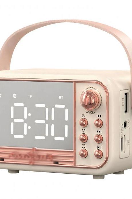 Vintage-inspired Portable Radio Alarm Clock With Bluetooth