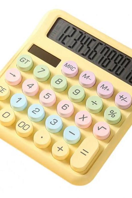 Pastel Colorful Buttons Solar Powered Desktop Calculator