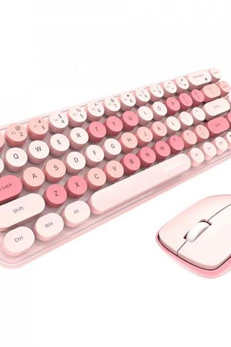 Wireless Pink Gradient Keyboard And Mouse Combo