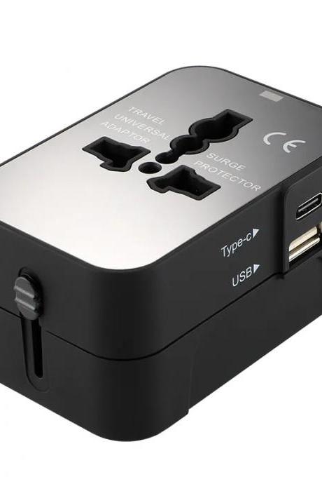 Universal Travel Adapter With Surge Protection And Usb