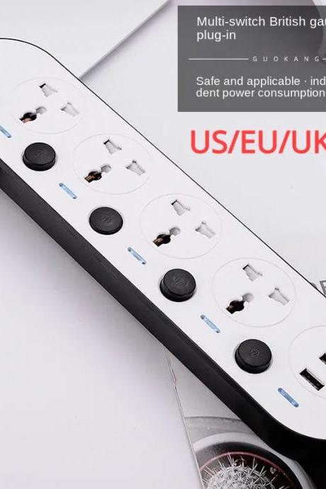 Multi-switch Power Strip With Usb Ports Ukeu Layout