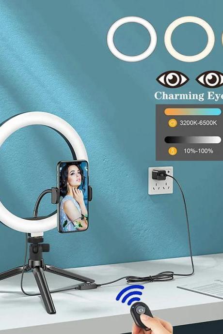 Adjustable Led Ring Light With Stand And Phone Holder