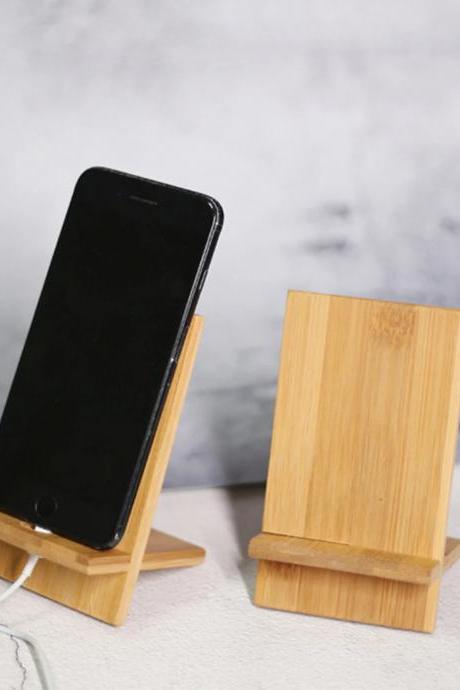 Elegant Bamboo Stand Holder For Smartphones And Tablets