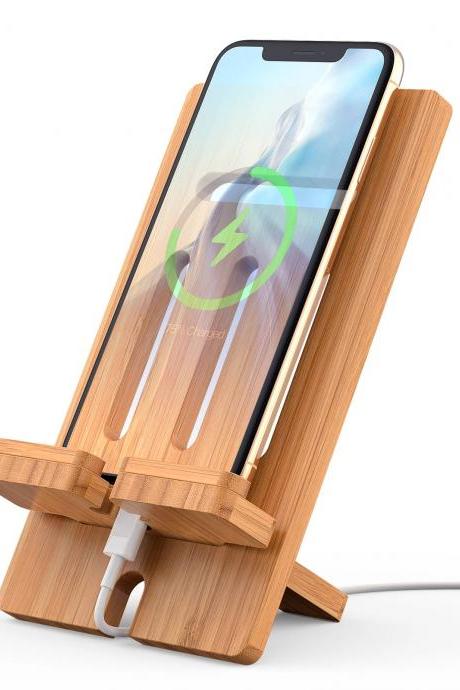 Eco-friendly Bamboo Charging Dock Stand Holder For Smartphones