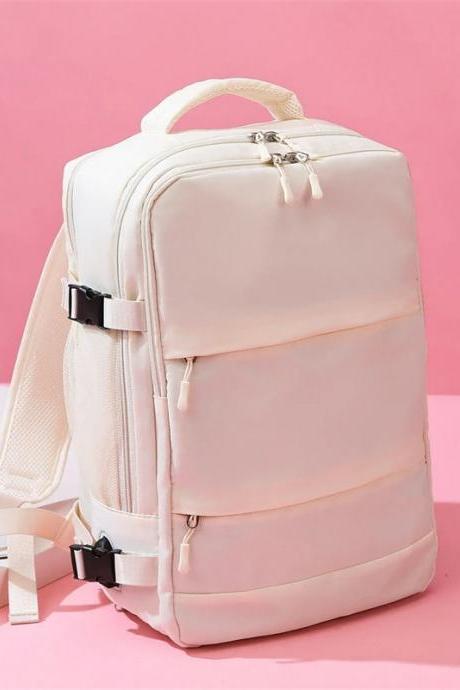 Chic Pastel Pink Lightweight Travel Backpack For Women