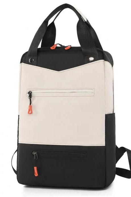 Modern Two-tone Canvas Backpack With Front Pocket