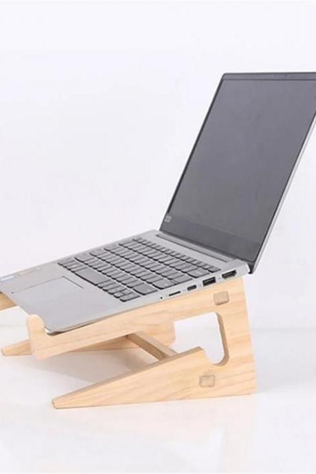 Portable Bamboo Laptop Stand Adjustable Notebook Holder