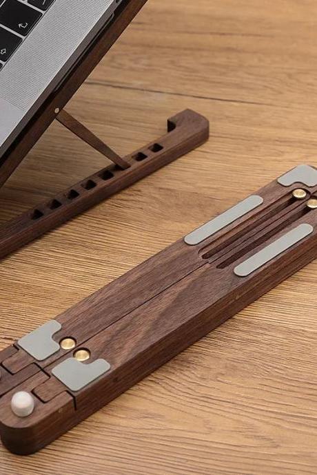 Portable Wooden Laptop Stand Adjustable Notebook Holder