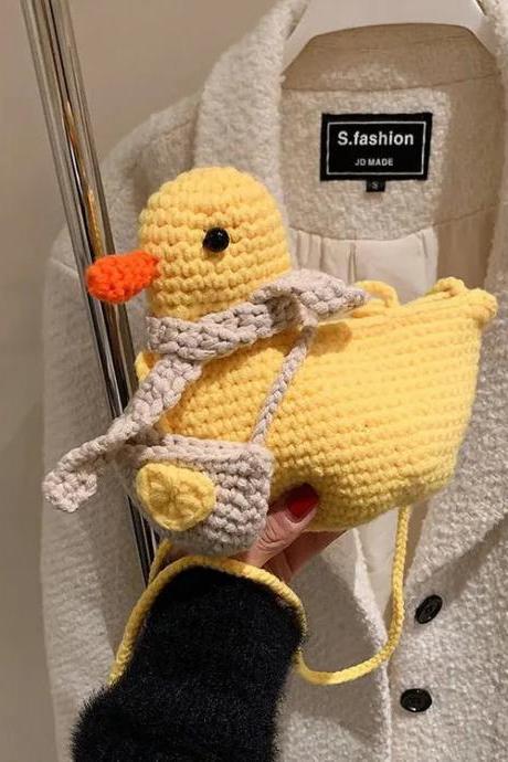 Handmade Crochet Duck Finger Puppet For Children