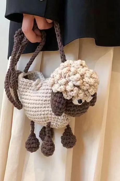 Handmade Crochet Sheep Design Cute Fashion Purse