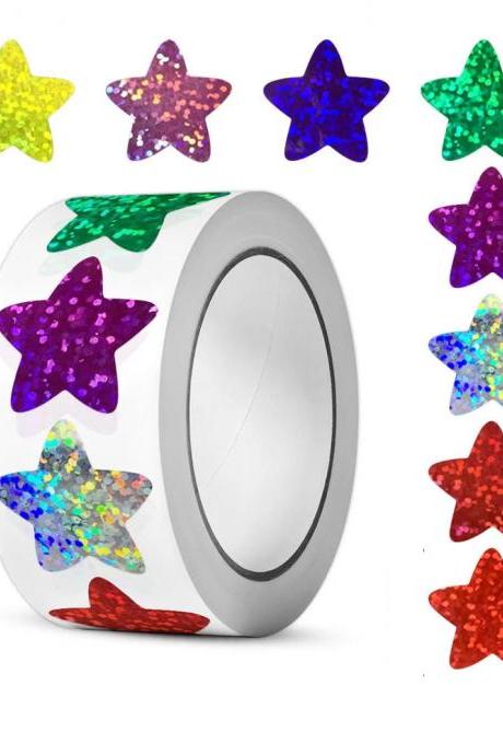 Colorful Glitter Star Stickers Roll For Arts Crafts Decoration