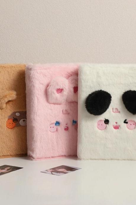 Cute Animal Plush Notebook Diary With Fuzzy Cover