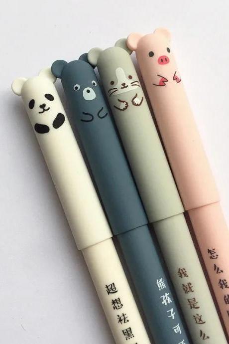 Cute Cartoon Animal Themed Gel Pen Set 5-pack