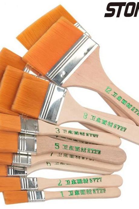 Professional Wood Handle Paint Brush Set, 6 Sizes