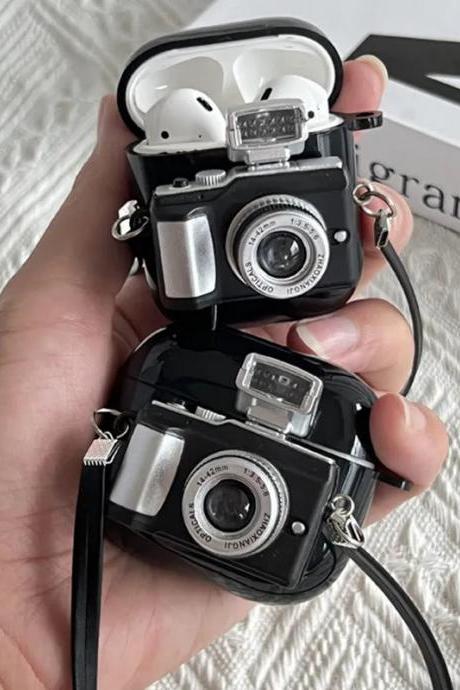 Vintage Camera Design Silicone Airpods Protective Case End