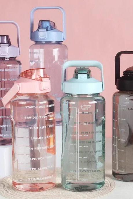 Motivational Time-marked Leakproof Water Bottles, 1 Liter