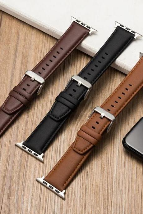 Genuine Leather Smartwatch Band Strap In Various Colors