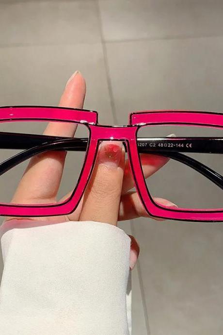 Bold Neon Pink Oversized Square Fashion Sunglasses