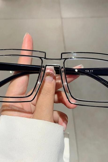 Oversized Clear Frame Fashion Glasses With Dual Design