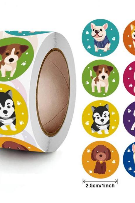 Cute Dog Breed Assorted Stickers Roll For Kids