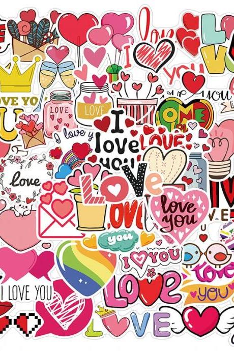 Assorted Love Themed Stickers Pack For Valentines Day