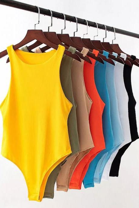 Womens Sleeveless Bodysuit Assorted Colors Pack Of Seven