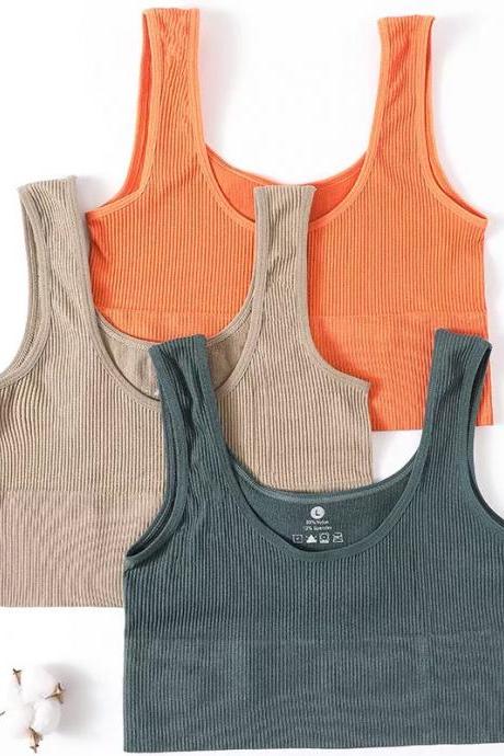 Womens Ribbed Knit Tank Top Sleeveless Basics 3-pack