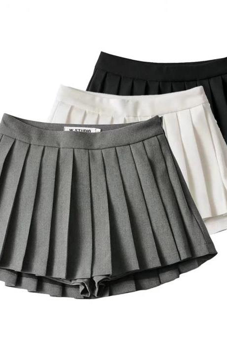 Womens Pleated Tennis Skirt With Shorts Underneath