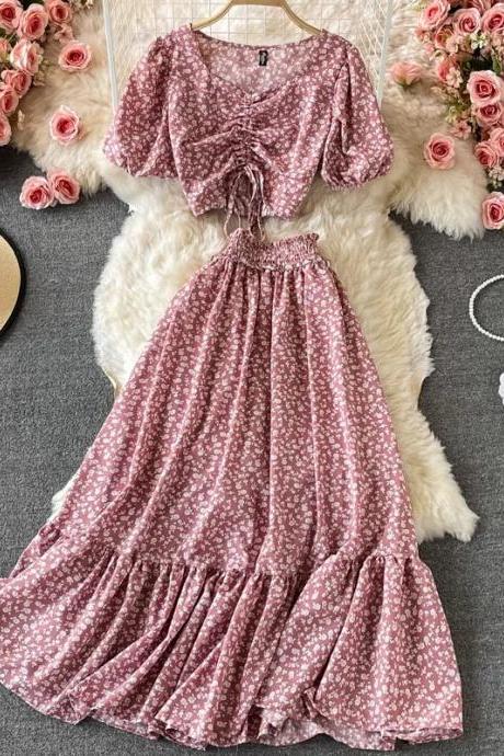 Womens Floral Print Ruffle Sleeve Maxi Dress Summer
