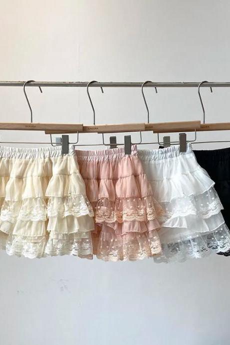 Elegant Tiered Lace Petticoat Skirts In Various Colors